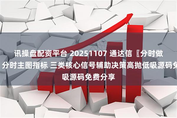 讯操盘配资平台 20251107 通达信〖分时做T买卖〗分时主图指标 三类核心信号辅助决策高抛低吸源码免费分享