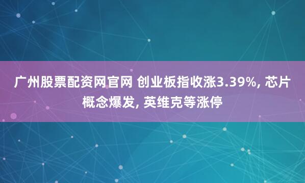 广州股票配资网官网 创业板指收涨3.39%, 芯片概念爆发, 英维克等涨停